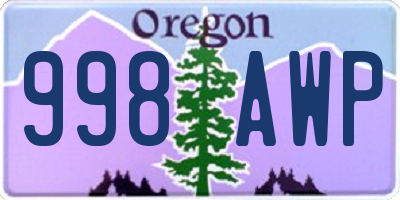 OR license plate 998AWP