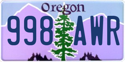 OR license plate 998AWR