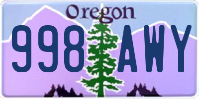 OR license plate 998AWY