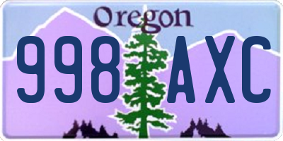 OR license plate 998AXC