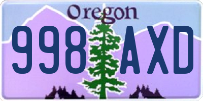OR license plate 998AXD
