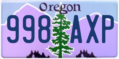 OR license plate 998AXP