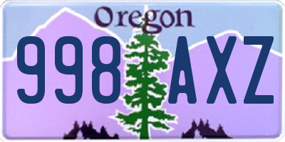OR license plate 998AXZ