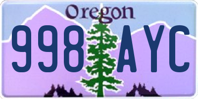 OR license plate 998AYC