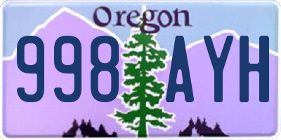 OR license plate 998AYH