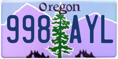 OR license plate 998AYL