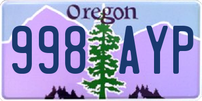 OR license plate 998AYP