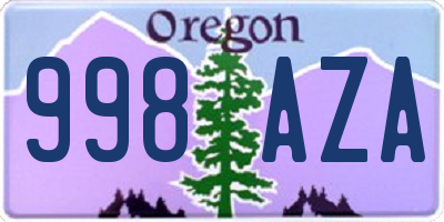 OR license plate 998AZA