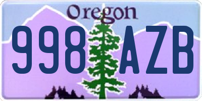 OR license plate 998AZB