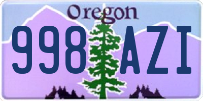 OR license plate 998AZI