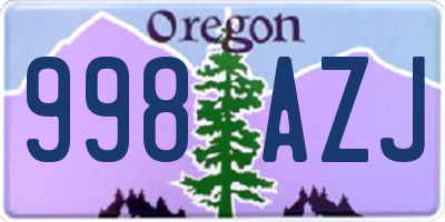 OR license plate 998AZJ