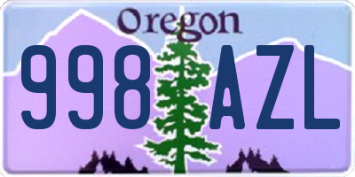 OR license plate 998AZL