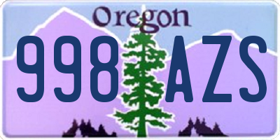 OR license plate 998AZS