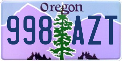 OR license plate 998AZT