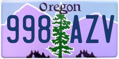 OR license plate 998AZV
