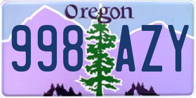 OR license plate 998AZY