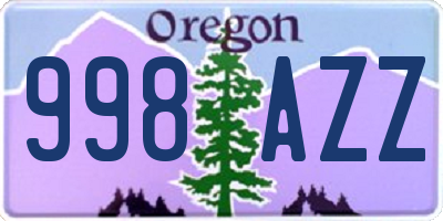 OR license plate 998AZZ
