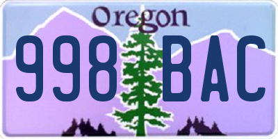 OR license plate 998BAC