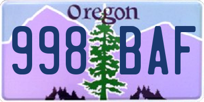 OR license plate 998BAF