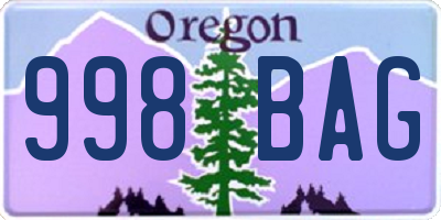 OR license plate 998BAG