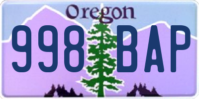 OR license plate 998BAP