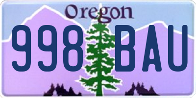 OR license plate 998BAU