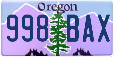OR license plate 998BAX