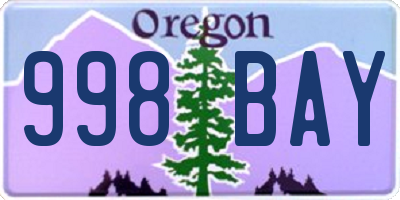 OR license plate 998BAY