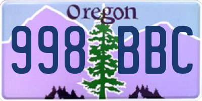 OR license plate 998BBC