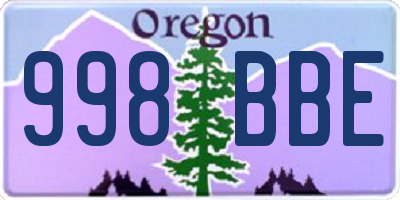 OR license plate 998BBE