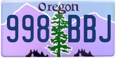 OR license plate 998BBJ