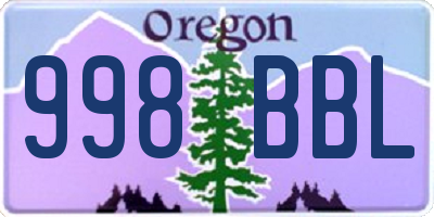 OR license plate 998BBL