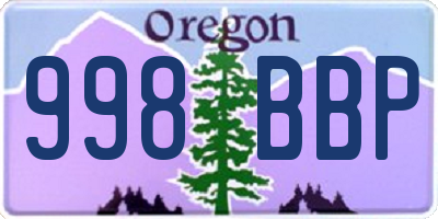 OR license plate 998BBP