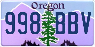 OR license plate 998BBV