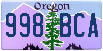 OR license plate 998BCA