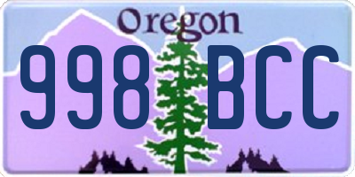 OR license plate 998BCC