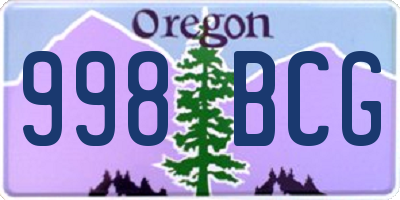 OR license plate 998BCG