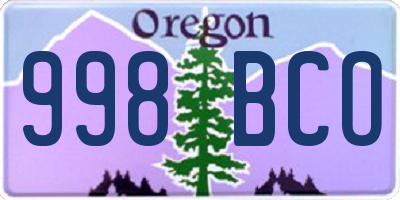 OR license plate 998BCO