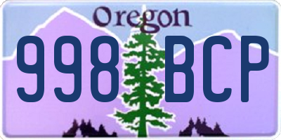 OR license plate 998BCP