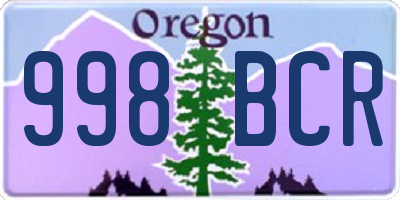 OR license plate 998BCR