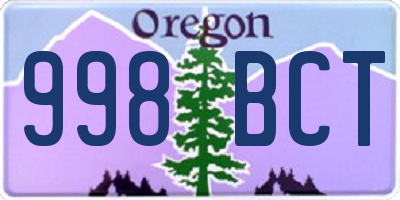 OR license plate 998BCT