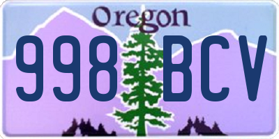 OR license plate 998BCV