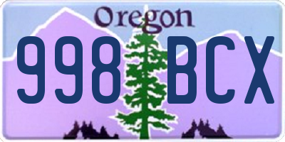 OR license plate 998BCX