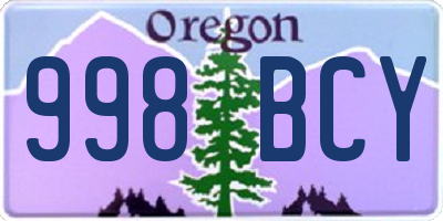 OR license plate 998BCY