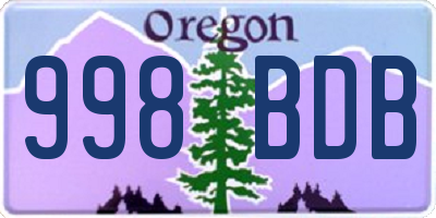 OR license plate 998BDB