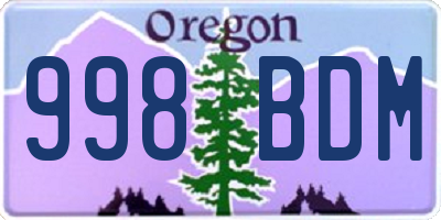 OR license plate 998BDM