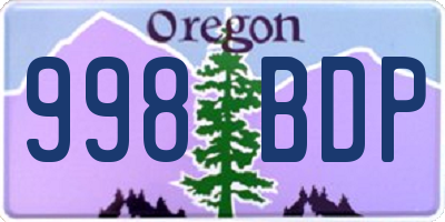 OR license plate 998BDP