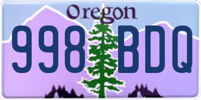 OR license plate 998BDQ