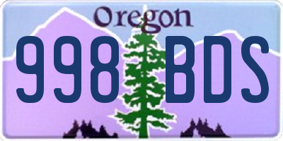 OR license plate 998BDS