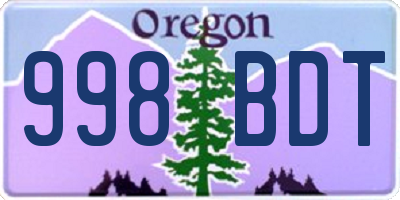 OR license plate 998BDT